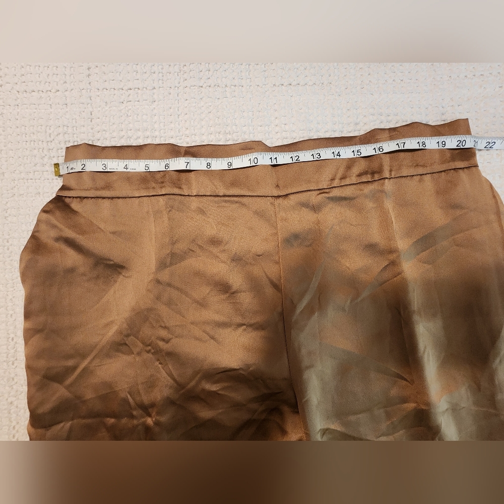 Ryegrass Women's Brown Satin Elastic Waist Joggers Athleisure Cuffed Hem NEW XXL - Picture 6 of 10